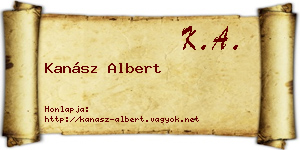 Kanász Albert névjegykártya