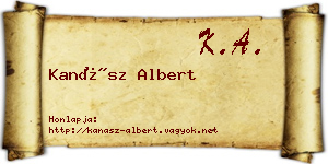 Kanász Albert névjegykártya